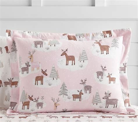 Winter Reindeer Flannel Kids Duvet Cover Pottery Barn Kids