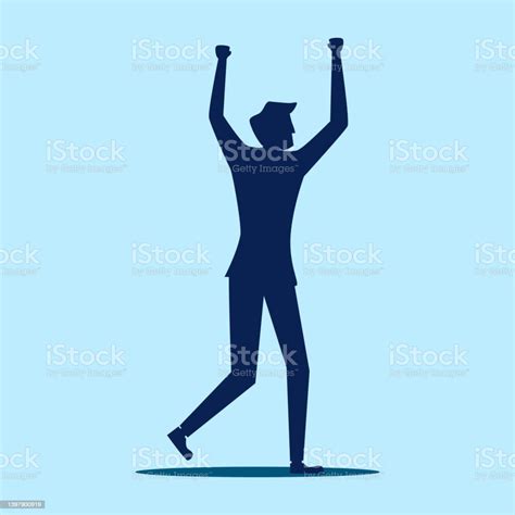 Silhouette Of A Man Raising His Hand The Concept Of Rejoicing In