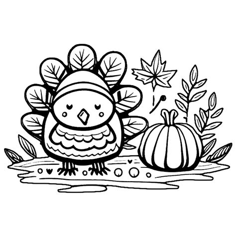 thanksgiving cute coloring page · creative fabrica