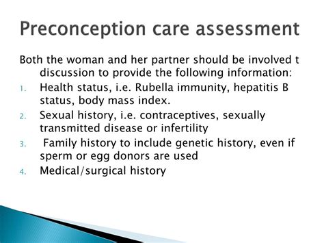 Ppt Preconception Health Assessment Powerpoint Presentation Free
