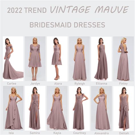 2022 Trending Vintage Mauve Bridesmaid Dresses Cicinia