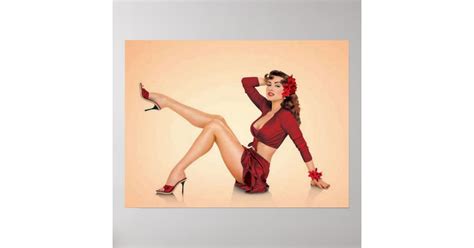 Vintage Pin Up Girl Poster Zazzle