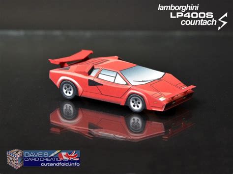 Lamborghini Countach Lp400s Paper Model By Dave Winfield Daves Card