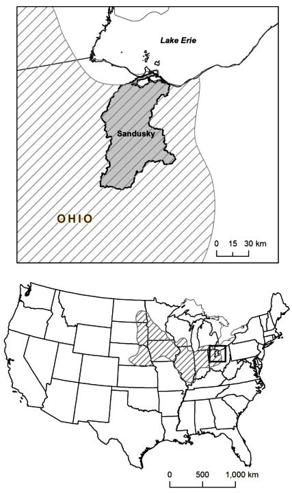 Locator Map For The Sandusky Watershed Ohio The Study Watershed Is