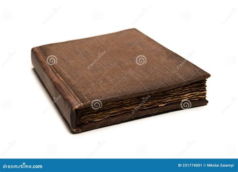 An Old Brown Book Isolated On White Background Stock Image Image Of