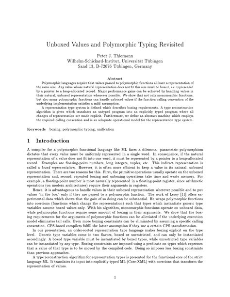 PDF Unboxed Values And Polymorphic Typing Revisited