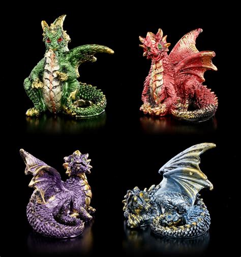 Small Dragon Figurines Set Of 4 Over And Done Figuren Shopde