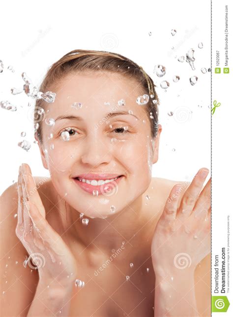 Pretty Woman Refreshing The Face Stock Image Image Of Cosmetics