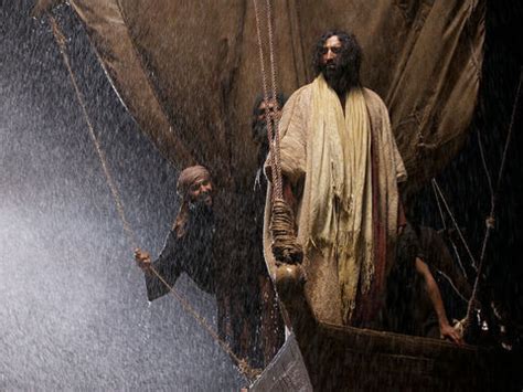 The emphasis is on who calms the storm. FreeBibleimages :: Jesus calms a storm :: Jesus is asleep ...