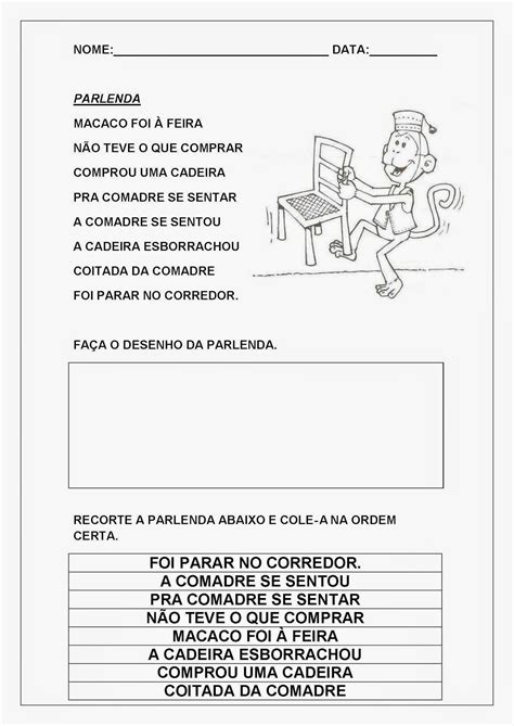 Parlenda Com Interpretação Para 3 Ano