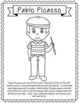 100 free coloring page of pablo picasso painting seated woman. Pablo Picasso, Famous Artist Informational Text Coloring ...