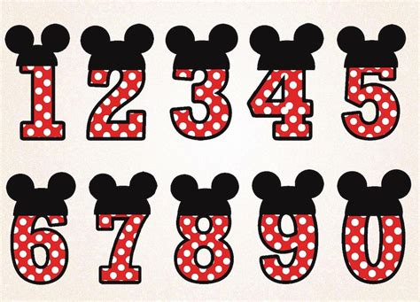 Disney Numbers Svg