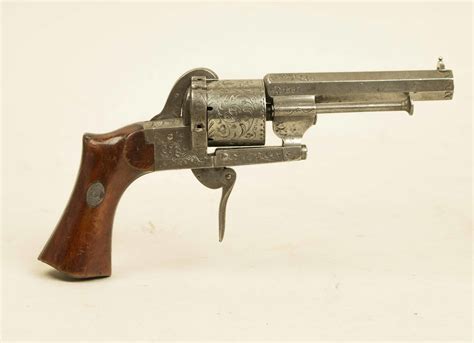 Lefaucheux A Paris Pinfire Pocket Revolver Fully Engraved With