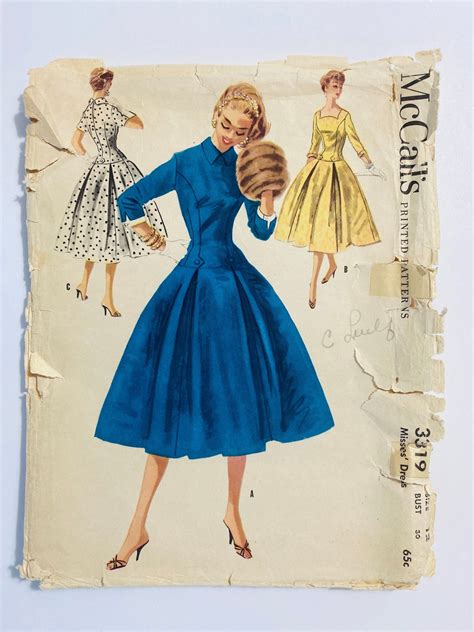 Mccalls 3319 Bust 30 B30 Vintage 1950s Sewing Etsy In 2022 Prom