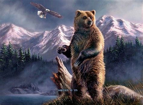 James Meger Animal Paintings Wildlife Art Bear Artwork
