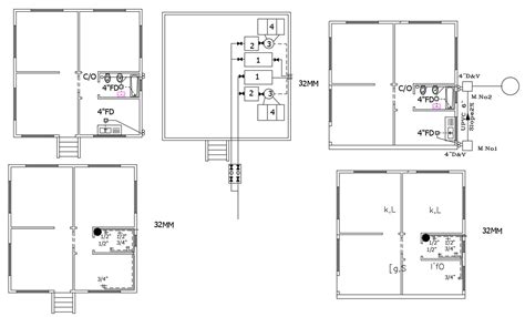 2 Bhk House Plumbing Layout Plan Design Dwg File Cadbull