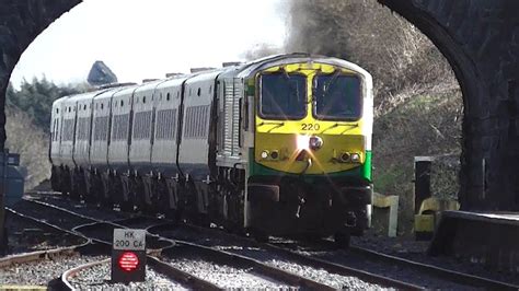 Irish Rail 201 Class Loco 220 Mk4 Intercity Train Kildare Station