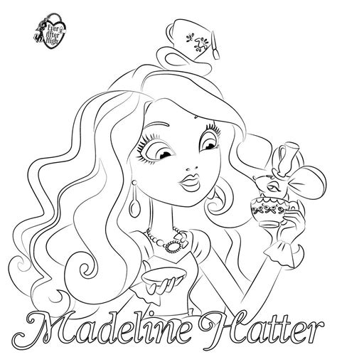 Ever After High Madeline Hatter Baba Mattel Ever After High Madeline | Coloring pages, Ever 