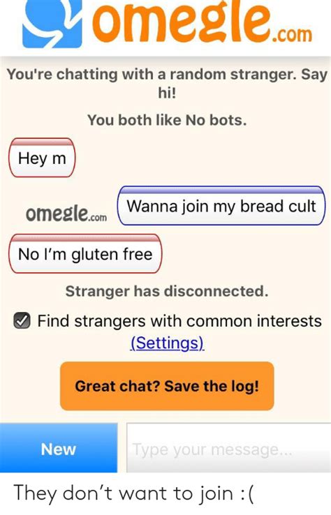 omeglecom you re chatting with a random stranger say hi you both like no bots hey m wanna join