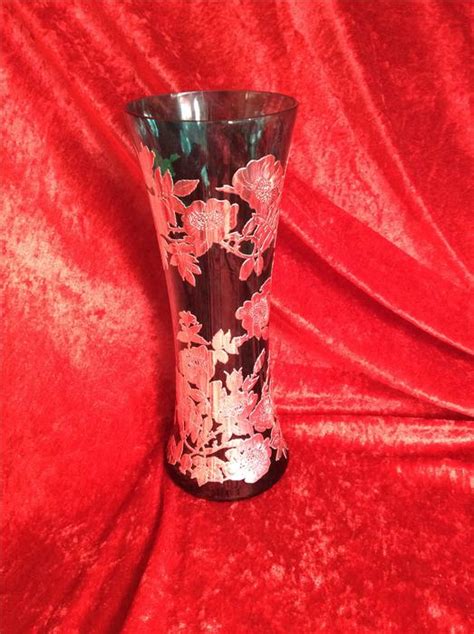 Laugharne Glass Vase With Solid Silver Overlay Kingswinford Wolverhampton Mobile