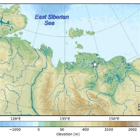 Elevation Map Of Northeastern Siberia Location Of The Validation Site