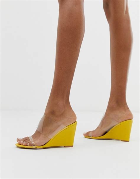 Asos Glamorous Yellow Wedge Wedge Sandals Trending Sandals Wedges