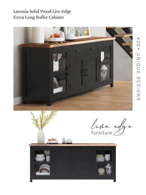 Curvy bracket feet break up the straightforward silhouette. Designed to impress, our Laconia Solid Wood Live Edge ...