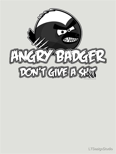 Angry Badger B W T Shirt By LTDesignStudio Redbubble