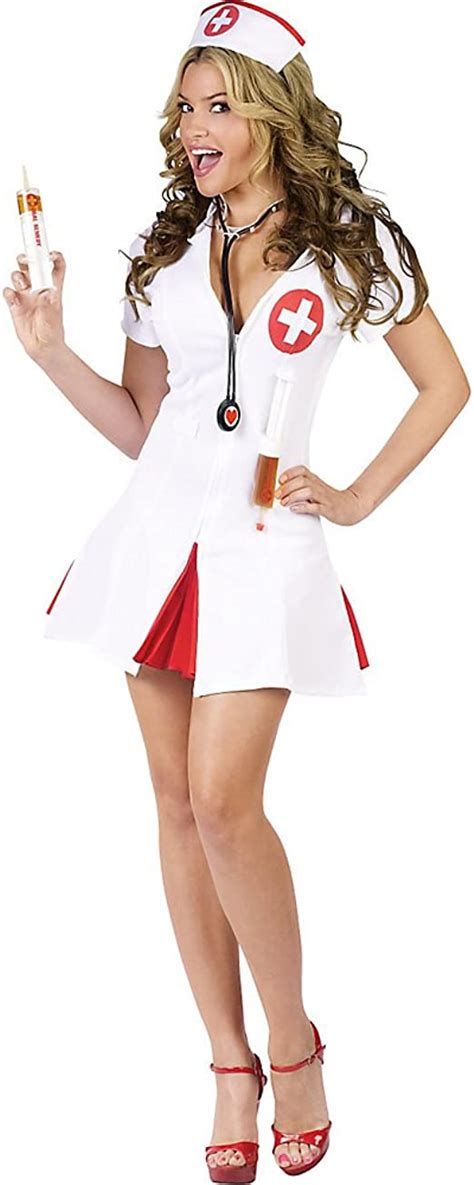 Fancy Dress Warehouse Sexy Krankenschwester Kostüm Für Damen Weiß Rot S