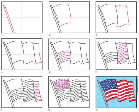 How To Draw The American Flag Really Easy Drawing Tutoria Images