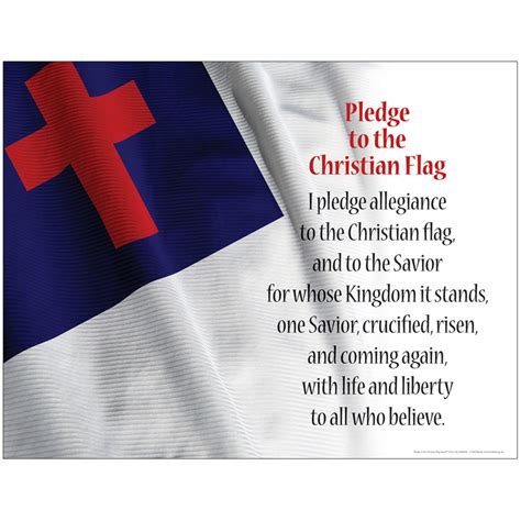I pledge allegiance to the flag of the united states and to the republic for which it stands. PLEDGE TO THE CHRISTIAN FLAG CHART