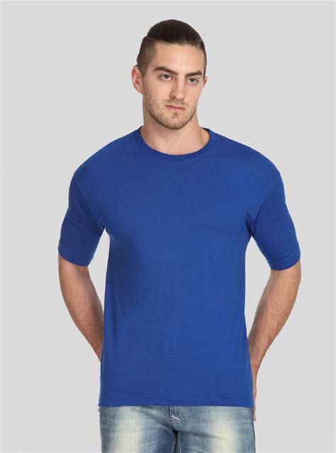 Buy 29k Round Neck Solid Colour T Shirt Blue Online Get 84 Off