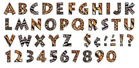 Display Letters And Numbers Animal Prints