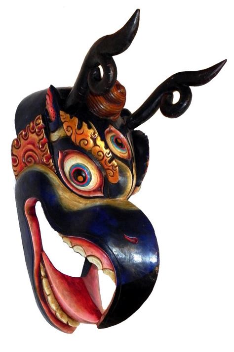 Tibetan Garuda Mask With Horns Bird Masks Mask Masks Art