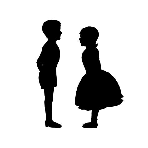 Boy And Girl Silhouettes Cartoon Boy And Girl Silhouettes Kissing