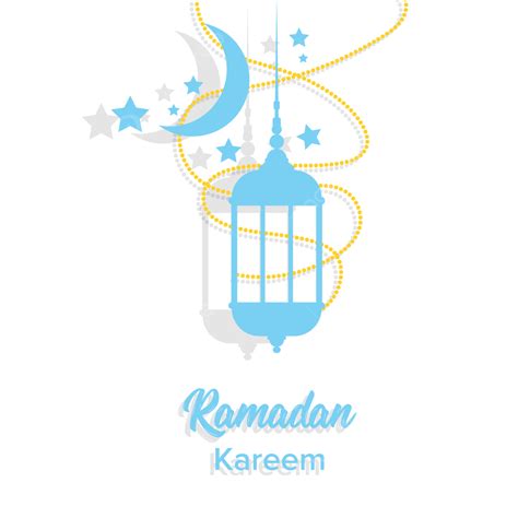 Ramadan Moon Star Vector Art Png Ramadan Elements Blue Lantern