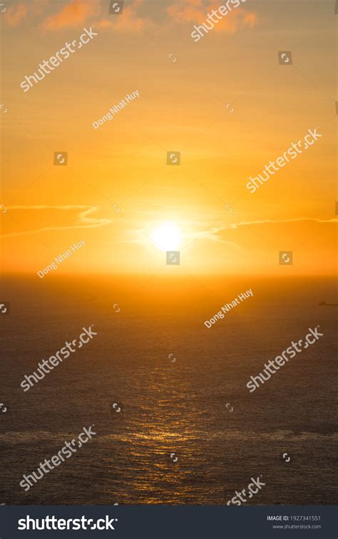 Scenic Orange Sunset Sky Background Digital Stock Photo 1927341551