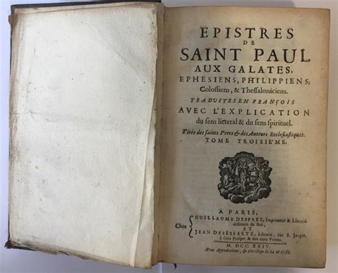 Epistres De Saint Paul Aux Galates Ephesiens Philippiens Coloffiens Et Theffaloniciens