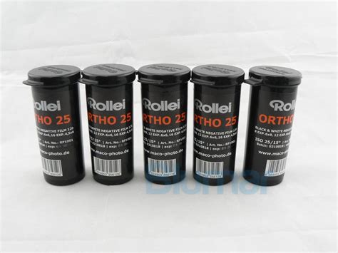 5x Rollei Ortho 25 120 Medium Format Bandw Film Iso 25 Extremely Fine
