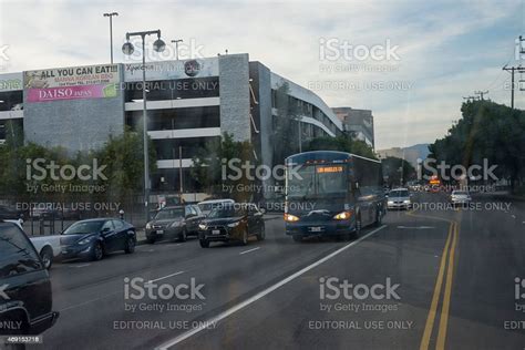Greyhound Bus Arriving In Los Angeles California Stock Photo Download