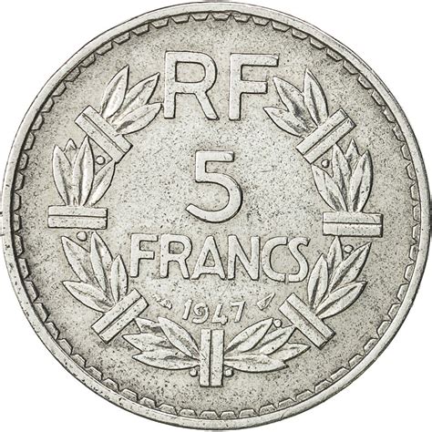 522961 France Lavrillier 5 Francs 1947 Paris Ttb Aluminium Km