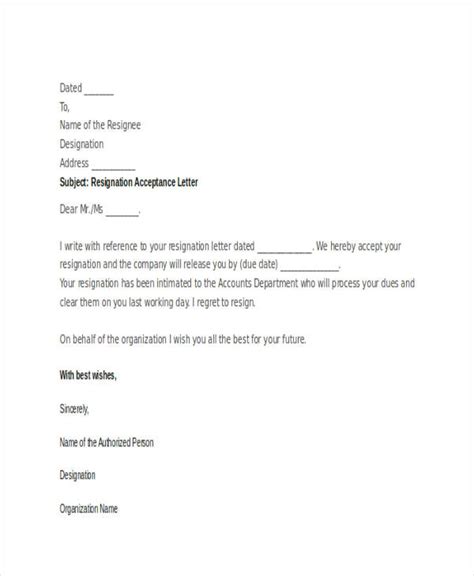 Examples of letters accepting a resignation. 56+ Resignation Letter Examples in PDF | MS Word | Google Docs | Pages | Examples