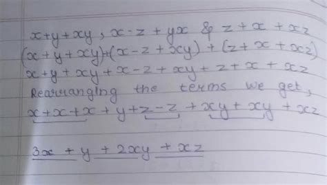 add the following polynomials i x y xy x z yx and z x xz