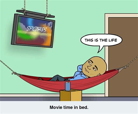 We're going to the movies tonight. No sports tonight. Just movie time in bed. #bitstrips # ...