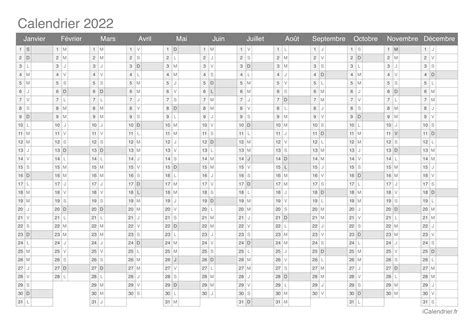 Calendrier 2022 à Imprimer Pdf Et Excel Icalendrier