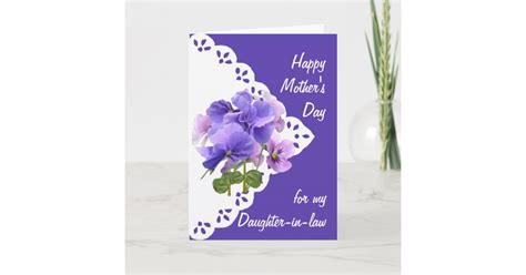 Pansy Flower Daughter In Law Mothers Day Card Zazzle