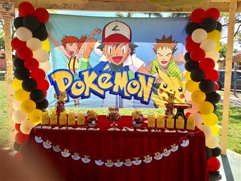 Pokemon Pikachu Birthday Banner Party Backdrop Decoration Personalized