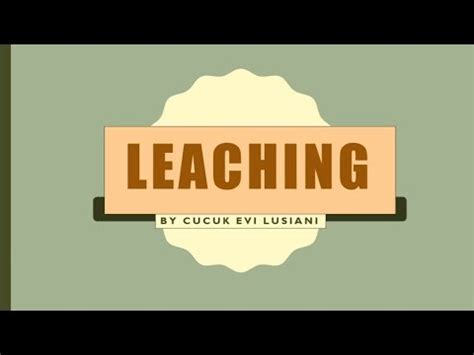 Optimization of solid liquid liquid extraction (slle) using design of experiments (doe). Leaching (Solid-Liquid Extraction) - YouTube