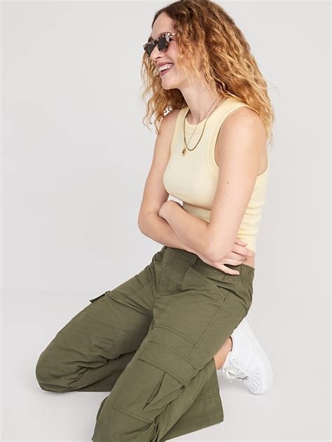 Mid Rise Wide Leg Cargo Pants For Women Old Navy