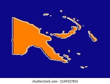 Outline Map Papua New Guinea Stylized Stock Vector Royalty Free